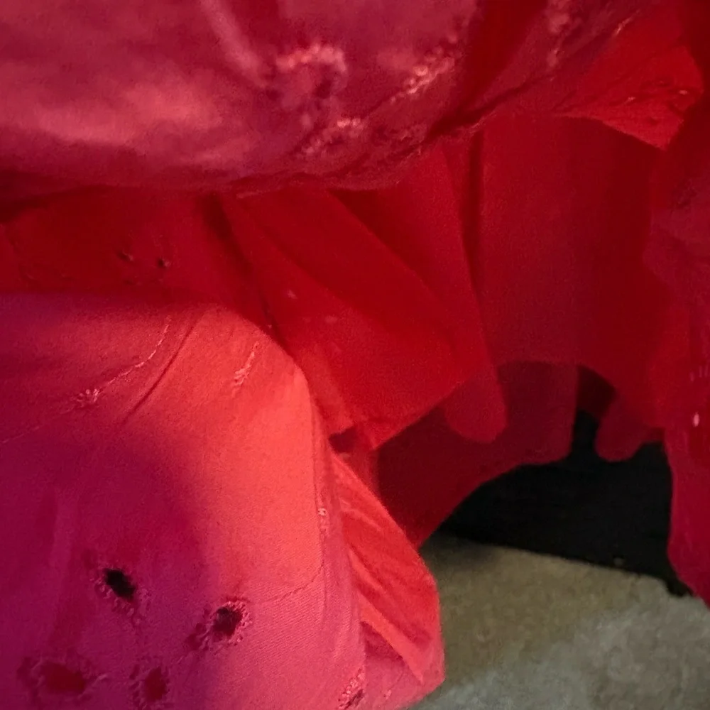 J. Crew Vibrant Coral Eyelet Midi Dress